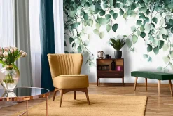 Wallarena Papier Peint Panoramique<Papier Peint Intissé Panoramique Feuilles Vert Nature 350x250 cm - Colle Inclus - Chambre et Salon - Moderne Papier Peint