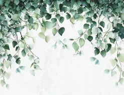 Wallarena Papier Peint Panoramique<Papier Peint Intissé Panoramique Feuilles Vert Nature 300x210 cm - Colle Inclus - Chambre et Salon - Moderne Papier Peint