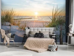 Wallarena Papier Peint Intissé Panoramique Mer Plage Paysage Nature 350x250 cm - Colle Inclus - Chambre et Salon - Papier Peint 3D- Papier Peint Panoramique