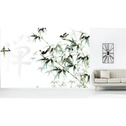 Scenolia Papier Peint Panoramique<Papier peint intissé PEINTURE CHINOISE 400 x 270 cm (LxH) - Tapisserie murale panoramique XXL, Made in France par
