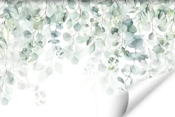Muralo Papier Peint Panoramique<Papier Peint Intissé Photo FEUILLES Plantes Aquarelle Nature Pour Chambre 368cm x 254cm