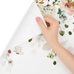 Muralo Papier Peint Intissé Photo Pour Salon FLEURS Colorées Feuilles Plantes Nature 405cm x 270cm- Papier Peint Panoramique