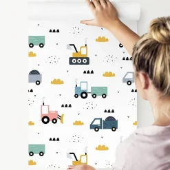 Muralo Papier Peint<Papier Peint Intissé Pour Chambre D'Enfant VEHICULES Nuages