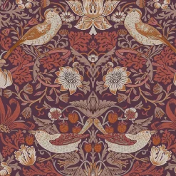 William Morris Papier Peint<Papier peint intissé Strawberry plum orange, violet L.1000 x l.52cm