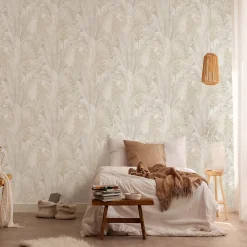 A.S. Creation Papier peint intissé vintage feuillage beige mat l.1005 x l.53cm, As Création- Papier Peint
