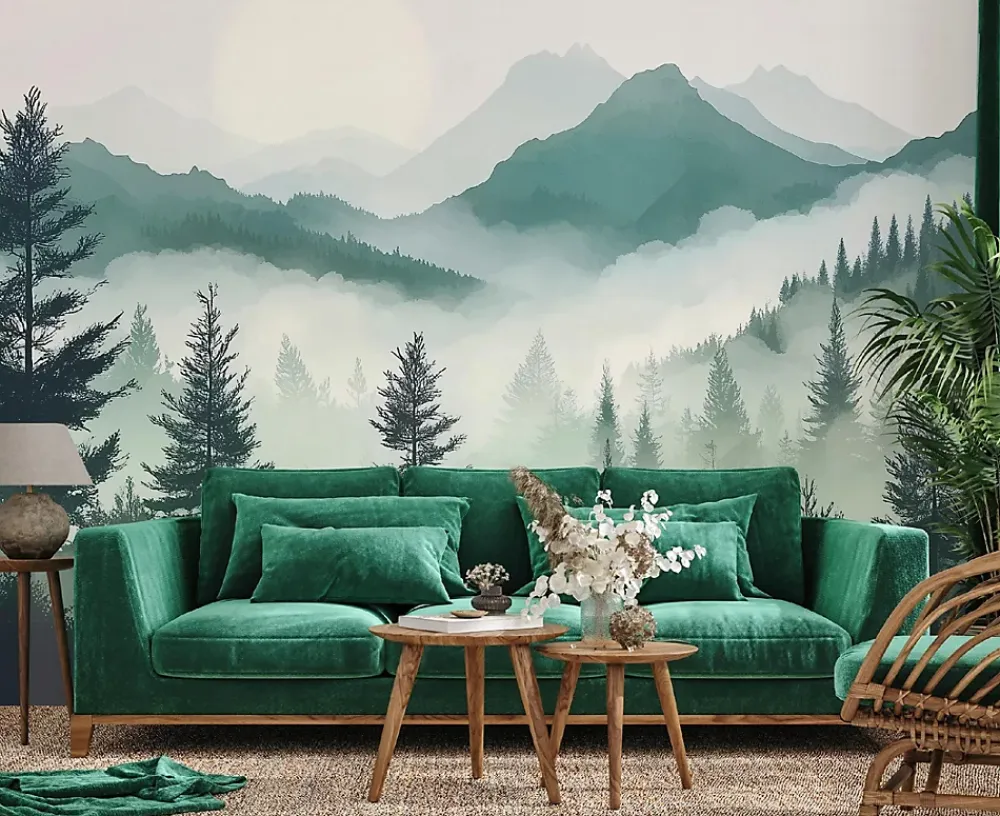 Wallarena Papier Peint Panoramique<Papier Peint Montagnes Nature Panoramique Intissé 350x250 cm - Colle Inclus - Moderne Papier Peint Intissé Chambre Salon