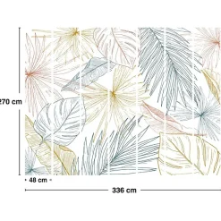 99DECO Papier peint panoramique - Lamnar - Multicolore - intissé : 150g/m² - 7 lés : 336x270cm- Papier Peint Panoramique