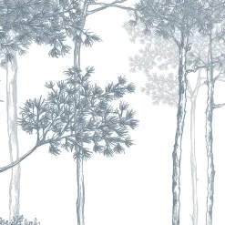 Acte Déco Papier peint panoramique Balade dans les bois, Bleu 150 x 250cm- Papier Peint Panoramique