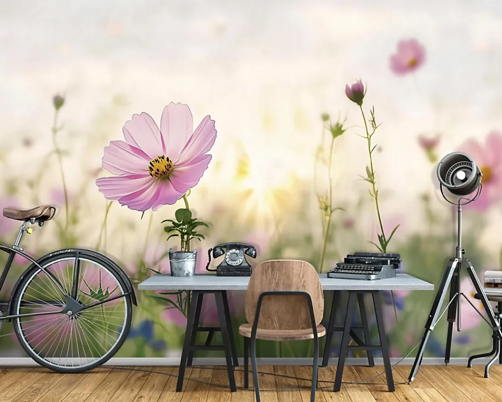Wallarena Papier Peint Panoramique<Papier Peint Panoramique Intissé Fleurs Floral Nature 400x280 cm - Colle Inclus - Moderne Papier Peint Intissé Chambre Salon