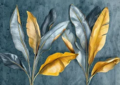 Wallarena Papier Peint Panoramique Intissé Feuilles Nature 350x250 cm - Colle Inclus - Moderne XXL Papier Peint por Chambre Salon- Papier Peint Panoramique