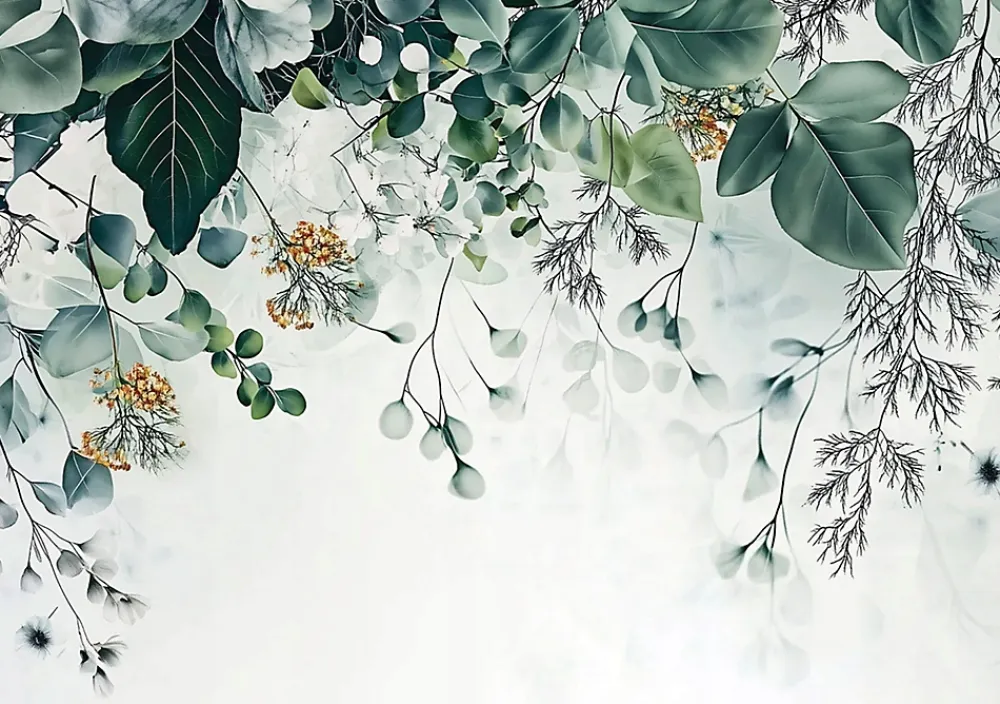 Wallarena Papier Peint Panoramique<Papier Peint Panoramique Intissé Nature Vert Feuilles 400x280 cm - Colle Inclus - Moderne XXL Papier Peint por Chambre Salon