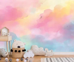Wallarena Papier Peint Panoramique<Papier Peint Panoramique Intissé Fille Pastel Rose - 400x280 cm - Papier Peint Enfant