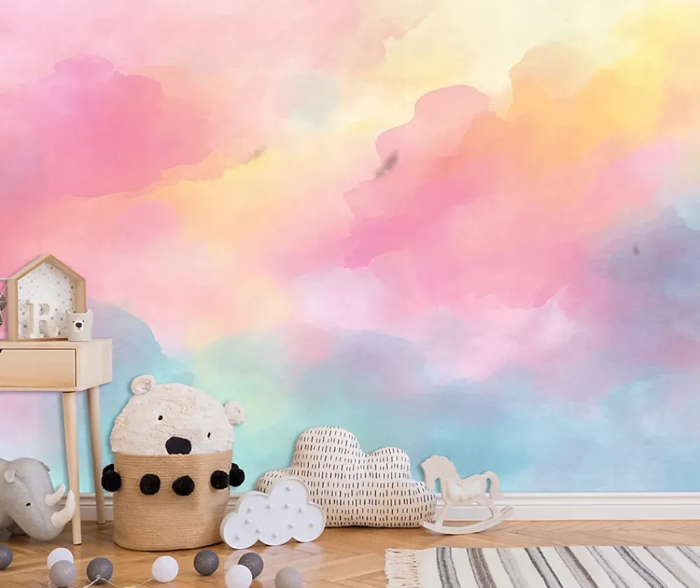 Wallarena Papier Peint Panoramique<Papier Peint Panoramique Intissé Fille Pastel Rose - 400x280 cm - Papier Peint Enfant