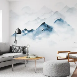 99DECO Papier peint panoramique - Yukon - Bleu - intissé : 150g/m² - 5 lés : 240x270cm- Papier Peint Panoramique