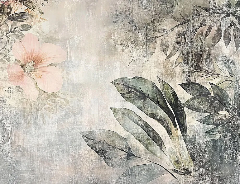 Wallarena Papier Peint Panoramique<Papier Peint Panoramique Intissé Feuilles Fleurs Vintage 400x280 cm - Colle Inclus - Chambre et Salon