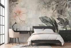 Wallarena Papier Peint Panoramique<Papier Peint Panoramique Intissé Feuilles Fleurs Vintage 400x280 cm - Colle Inclus - Chambre et Salon
