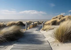 Wallarena Papier Peint Panoramique Intissé Plage Mer Beige - 400x280 cm - Papier Peint Chambre et salon- Papier Peint Panoramique