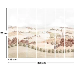 99Deco Papier Peint Panoramique<Papier peint panoramique - Campagne - Rouge - intissé : 150g/m² - 7 lés : 336x270cm