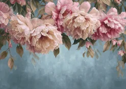 Wallarena Papier Peint Panoramique<Papier Peint Panoramique Intissé Fleurs Suspendu Rose - 350x250 cm - Papier Peint Chambre et salon