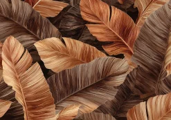 Wallarena Papier Peint Panoramique<Papier Peint Panoramique Intissé Feuilles Abstrait Brun - 400x280 cm - Papier Peint Chambre et salon