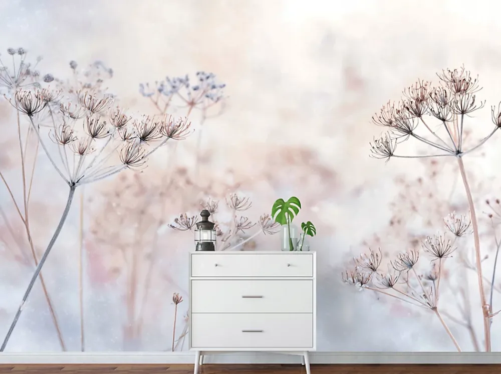 Wallarena Papier Peint Panoramique Intissé Fleurs Pissenlits Beige - 350x250 cm - Papier Peint Chambre et salon- Papier Peint Panoramique