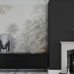 Art for the Home Papier Peint Panoramique<Papier peint panoramique XXL Forêt Bucolique 400 x 280cm Gris vert