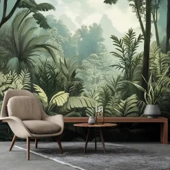 Wallarena Papier Peint Panoramique Intissé Nature Foret Jungle 400x280 cm - Colle Inclus - Moderne XXL Papier Peint por Chambre Salon- Papier Peint Panoramique
