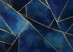 Wallarena Papier Peint Panoramique Intissé Marbre Charme Bleu - 350x250 cm - Papier Peint Chambre et salon- Papier Peint Panoramique
