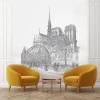 Lé Papiers de Ninon Papier peint panoramique Notre Dame - Noir- Papier Peint Panoramique