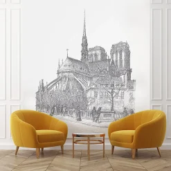 Lé Papiers de Ninon Papier peint panoramique Notre Dame - Noir- Papier Peint Panoramique