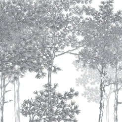 Acte Déco Papier peint panoramique Balade dans les bois, Gris 150 x 250cm- Papier Peint Panoramique