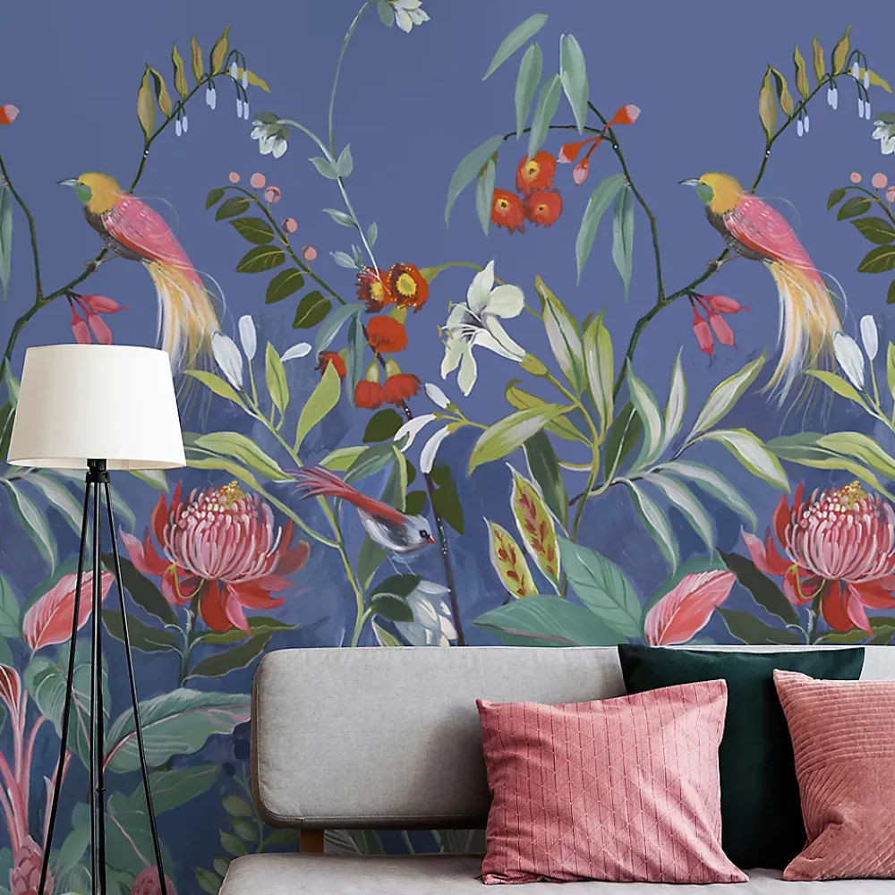GoodHome Papier Peint Panoramique<Papier peint panoramique Intissé Turquoise ble foncé 280 x 159 cm