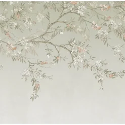 Art for the Home Papier peint panoramique Blossom Trail 300 x 280cm Vert sauge, beige- Papier Peint Panoramique