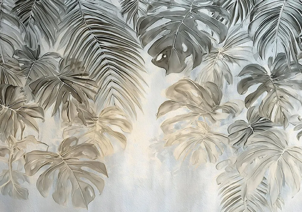 Wallarena Papier Peint Panoramique<Papier Peint Panoramique Intissé Feuilles Jungle Vert - 350x250 cm - Papier Peint Chambre et salon