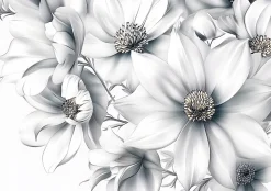 Wallarena Papier Peint Panoramique Intissé 3D Fleurs Floral 350x250 cm - Colle Inclus - Moderne Papier Peint Intissé Chambre Salon- Papier Peint Panoramique