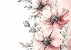 Wallarena Papier Peint Panoramique<Papier Peint Panoramique Intissé Fleurs Floral 350x250 cm - Colle Inclus - Moderne Papier Peint Intissé Chambre Salon