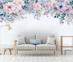 Wallarena Papier Peint Panoramique<Papier Peint Panoramique Intissé Fleurs Suspendu Bleu - 300x210 cm - Papier Peint Chambre et salon