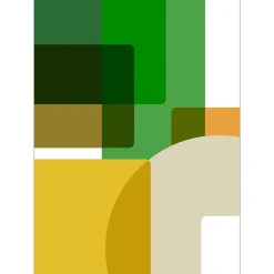 IDPanneaux Papier Peint Panoramique<Papier peint panoramique intissé géométrique superposé, vert, jaune, marron, 4 lés, L.280 x l.200cm