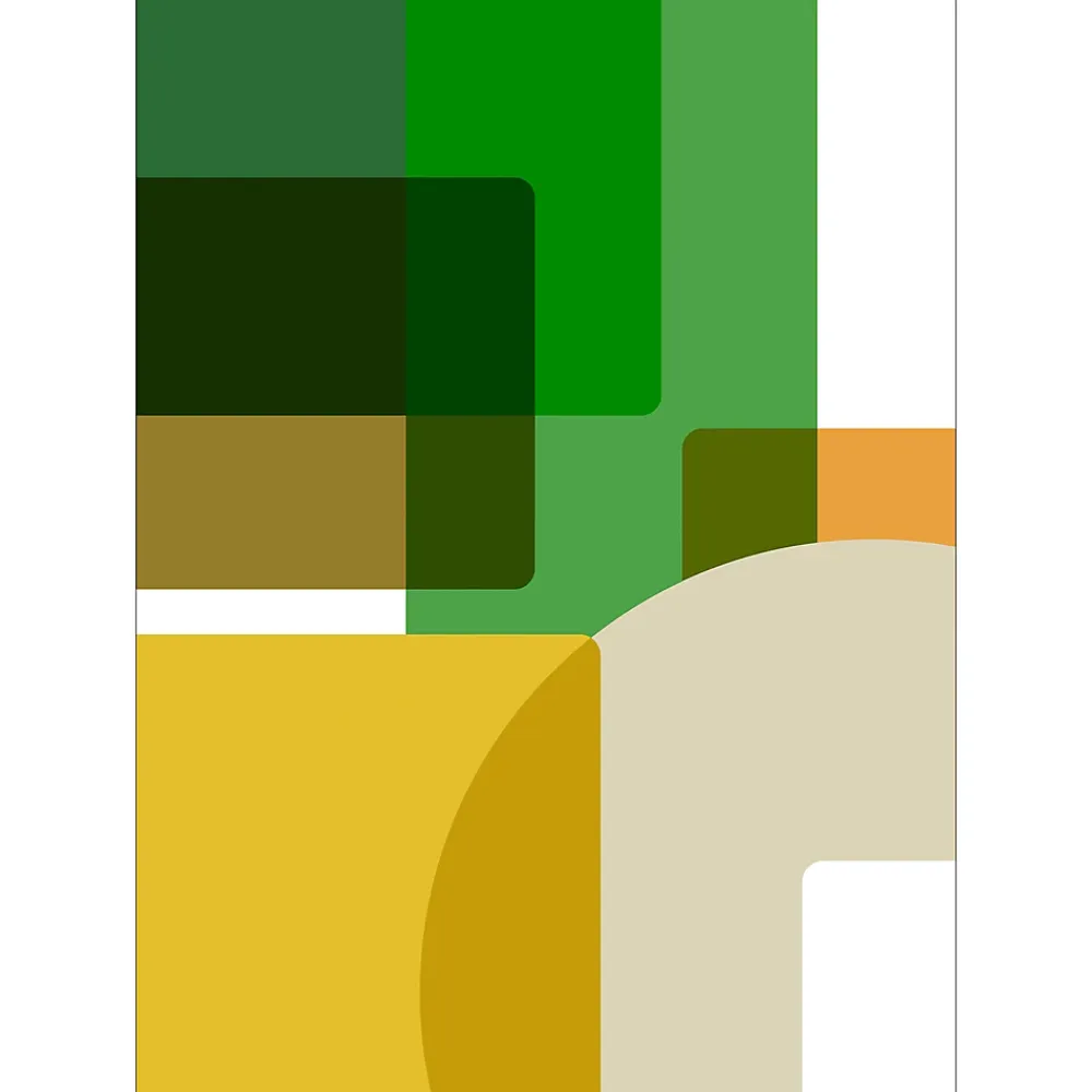 IDPanneaux Papier Peint Panoramique<Papier peint panoramique intissé géométrique superposé, vert, jaune, marron, 4 lés, L.280 x l.200cm
