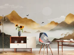 Wallarena Papier Peint Panoramique<Papier Peint Panoramique Intissé montagnes Nature Brun - 400x280 cm - Papier Peint Chambre et salon