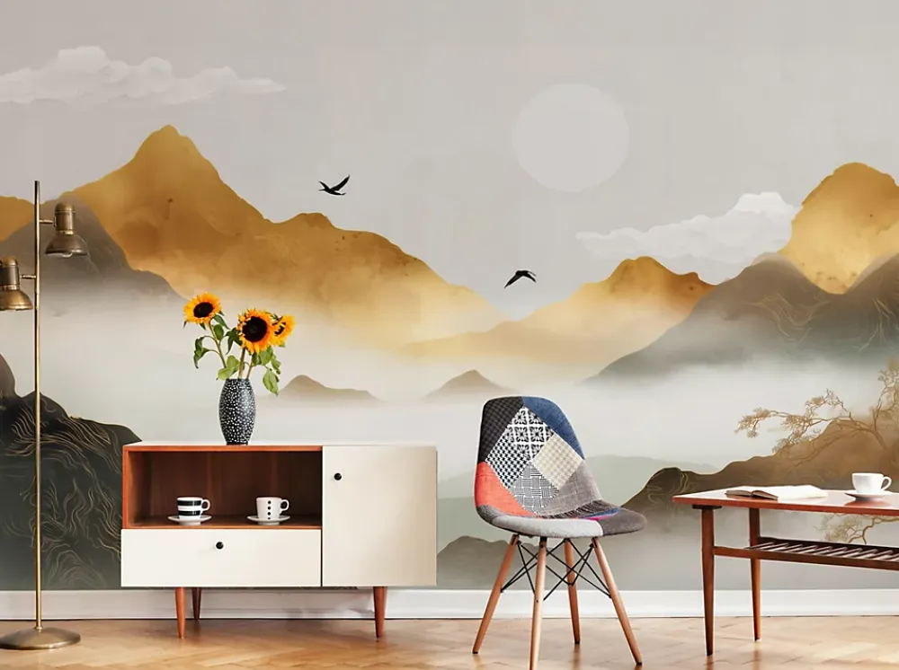 Wallarena Papier Peint Panoramique<Papier Peint Panoramique Intissé montagnes Nature Brun - 400x280 cm - Papier Peint Chambre et salon