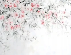 Wallarena Papier Peint Panoramique<Papier Peint Panoramique Intissé Feuilles Fleurs 350x250 cm - Colle Inclus - Chambre et Salon - Moderne Papier Peint