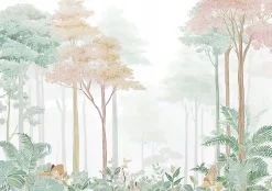 Wallarena Papier Peint Panoramique Intissé Forêt Arbres Vert - 350x250 cm - Papier Peint Chambre et salon- Papier Peint Panoramique