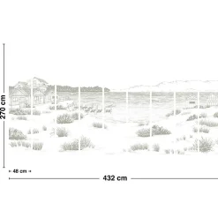 99DECO Papier peint panoramique - Cap Ferret - Vert - intissé : 150g/m² - 9 lés : 432x270cm- Papier Peint Panoramique