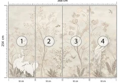 Muralo Papier Peint Photo ARBRES Feuilles Oiseaux Pour Salon 368cm x 254cm- Papier Peint Panoramique