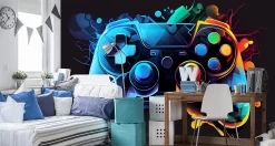 Muralo Papier Peint Panoramique<Papier Peint Photo MANETTE DE JEU Abstraction Pour Chambre D'Adolescent 180cm x 120cm
