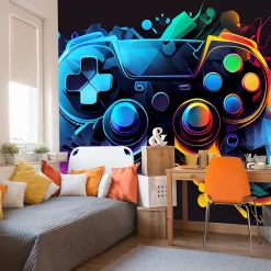 Muralo Papier Peint Panoramique<Papier Peint Photo MANETTE DE JEU Abstraction Pour Chambre D'Adolescent 180cm x 120cm