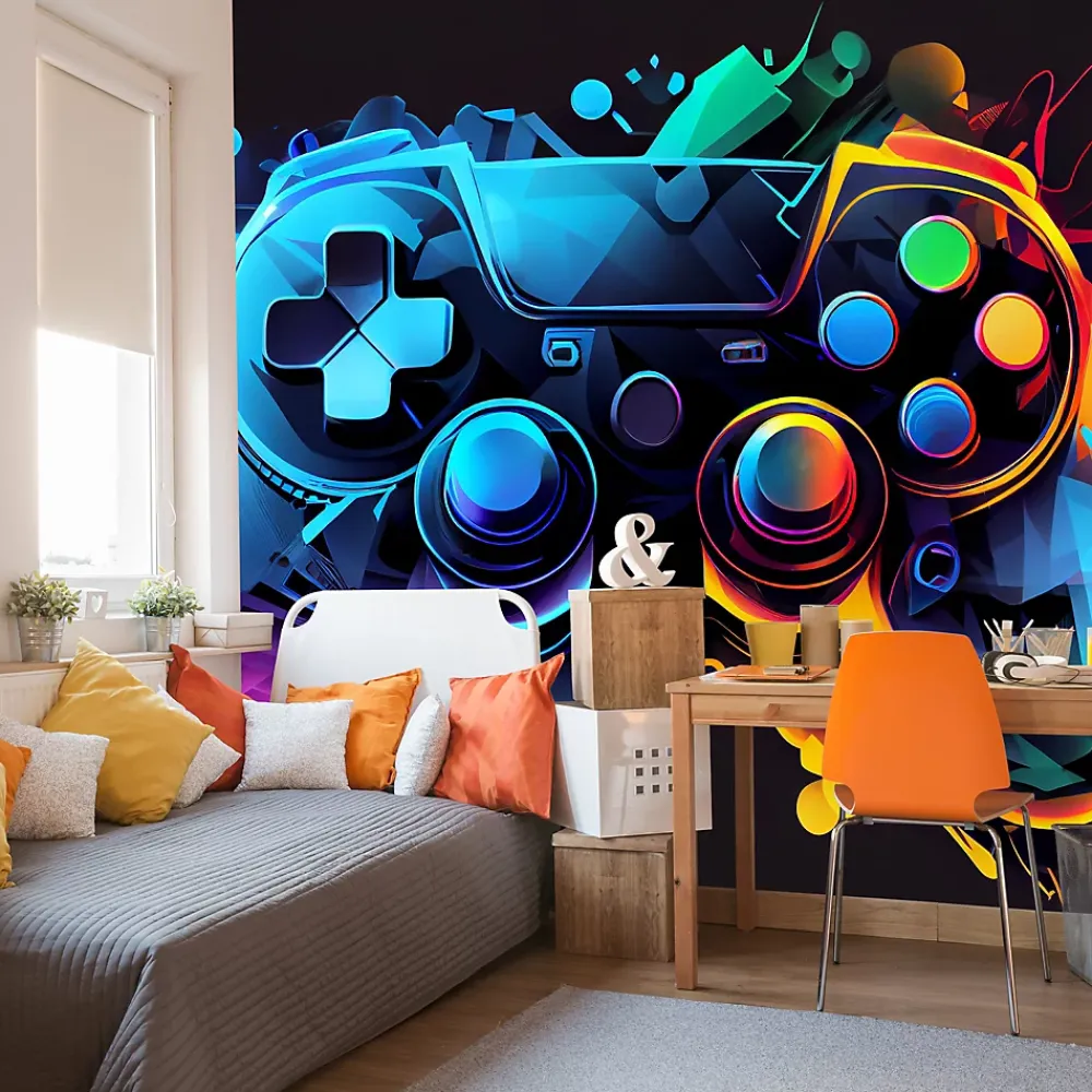 Muralo Papier Peint Panoramique<Papier Peint Photo MANETTE DE JEU Abstraction Pour Chambre D'Adolescent 180cm x 120cm