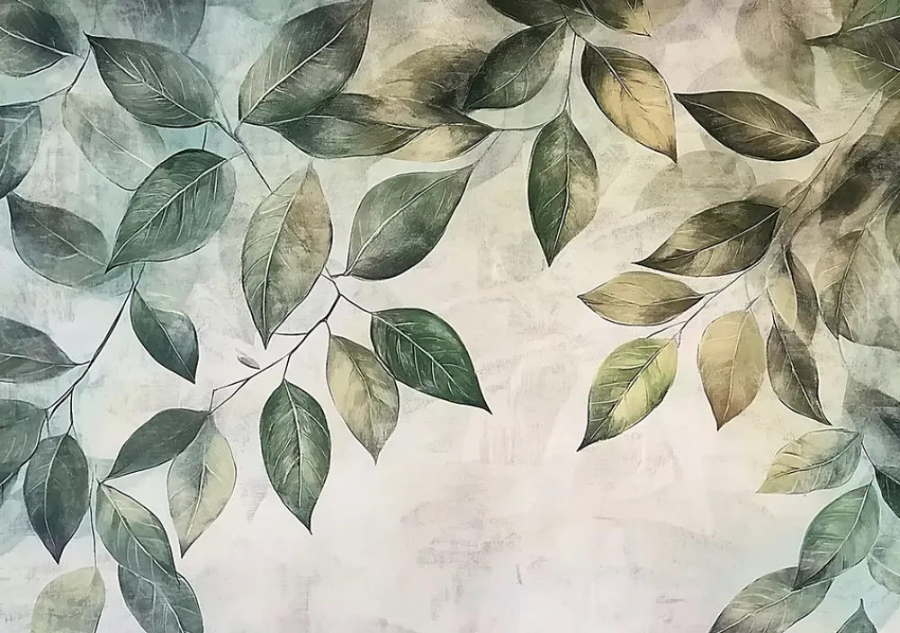 Wallarena Papier Peint Photo Pour Chambre Feuilles Vert Nature 350x250 cm- Papier Peint Panoramique