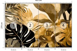 Muralo Papier Peint Photo Pour Salon PLANTES Feuilles Tropicales 405cm x 270cm- Papier Peint Panoramique